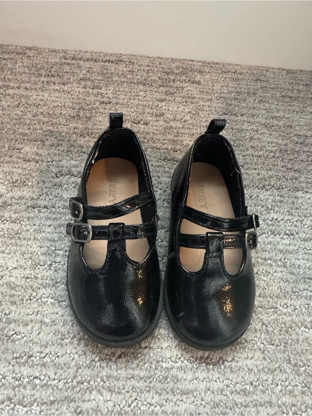 Old Navy Black Patent Double-Strap Mary Jane Dress Shoes